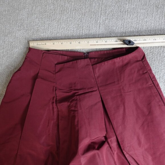 Jil Sander Womens Skirt 4 Red Solid A-Line Pleated Made in Italy - Picture 8 of 13